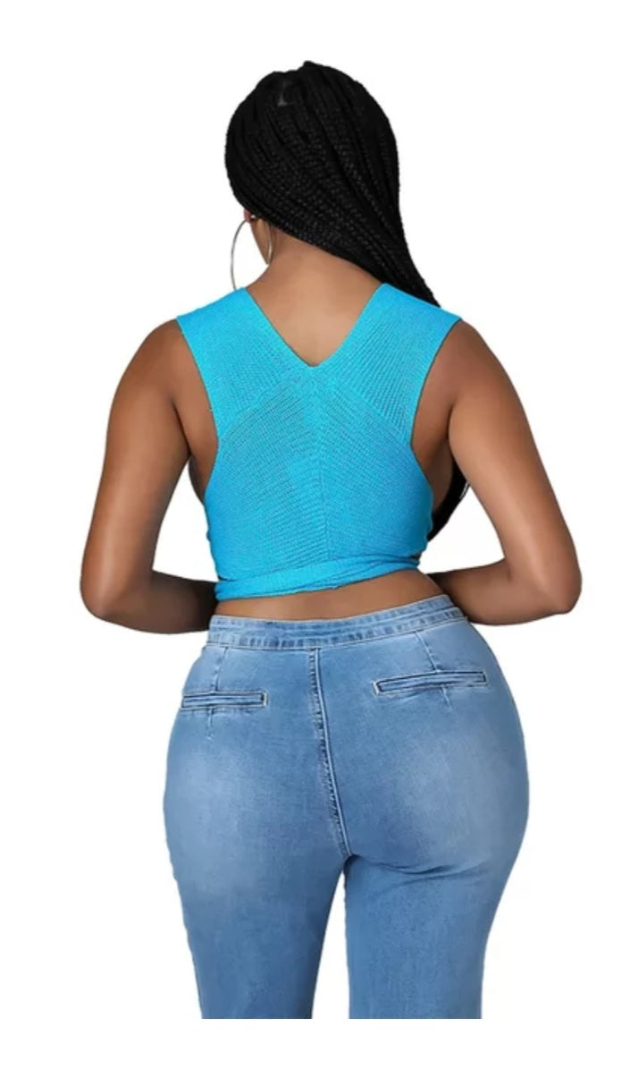 Sexy Sleeveless Adjustable Hollow Out Top